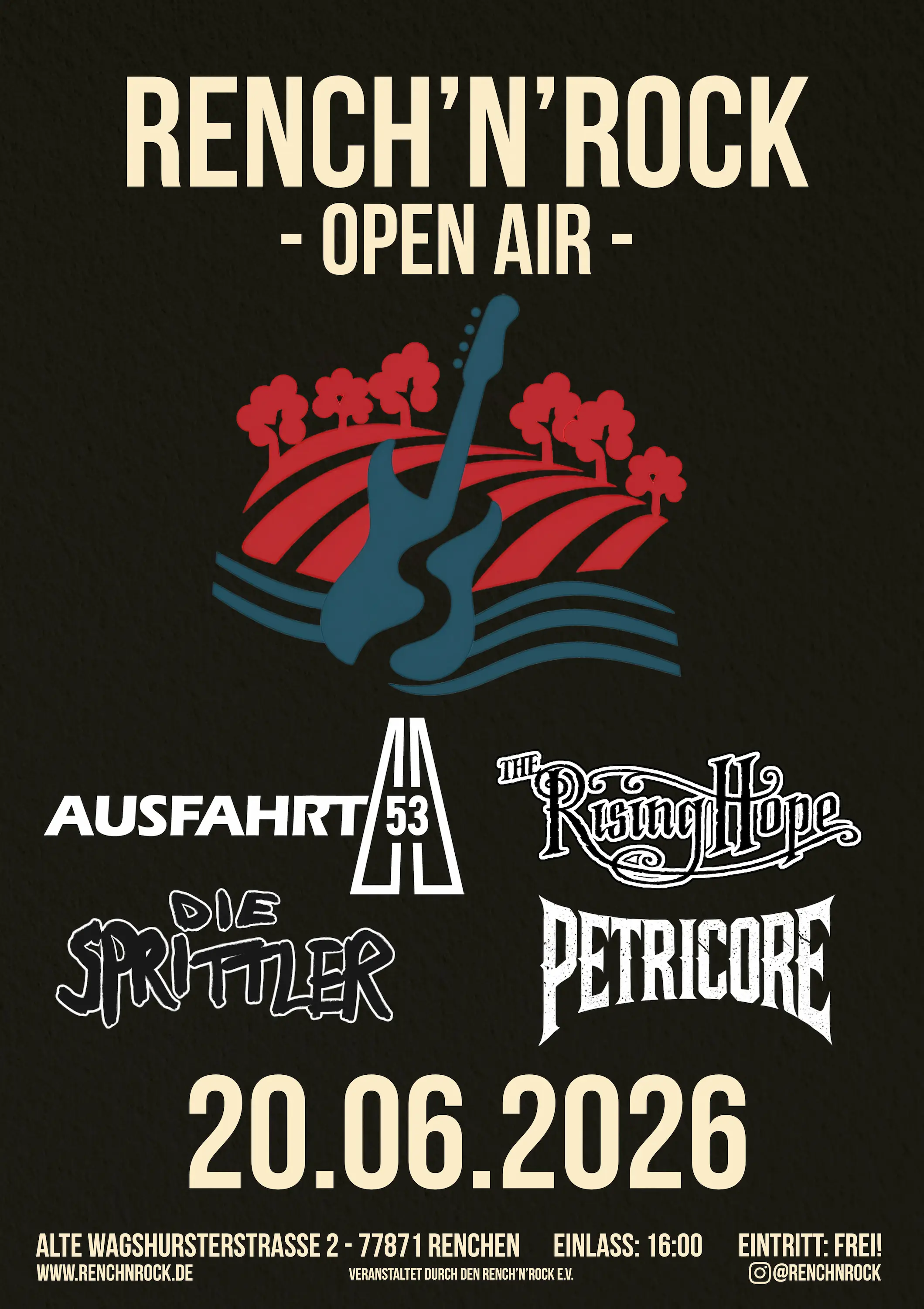 Rench'n'Rock Festival 2026 – Line-Up Plakat